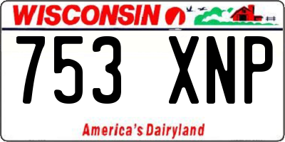 WI license plate 753XNP