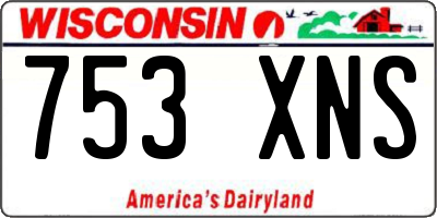 WI license plate 753XNS