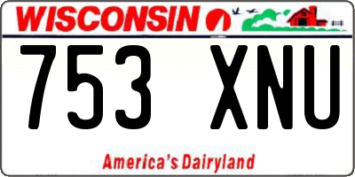 WI license plate 753XNU