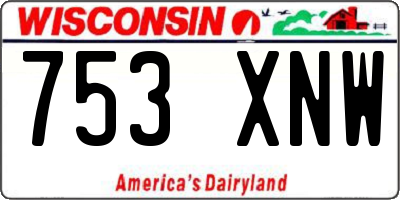 WI license plate 753XNW