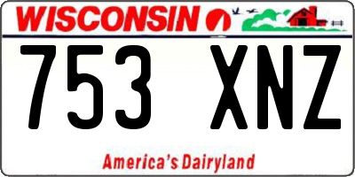 WI license plate 753XNZ