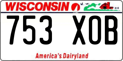 WI license plate 753XOB