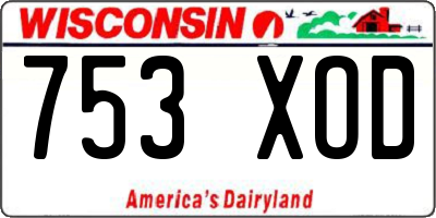 WI license plate 753XOD