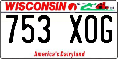 WI license plate 753XOG