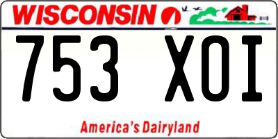WI license plate 753XOI