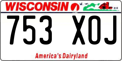 WI license plate 753XOJ