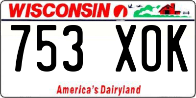WI license plate 753XOK