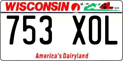 WI license plate 753XOL