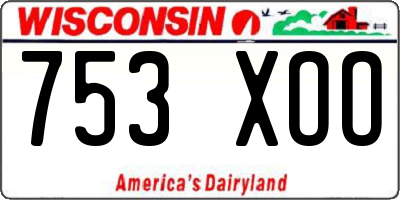 WI license plate 753XOO
