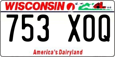 WI license plate 753XOQ