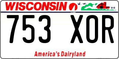 WI license plate 753XOR