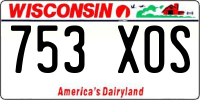 WI license plate 753XOS