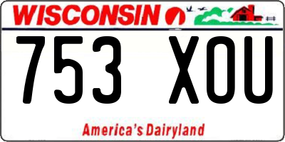 WI license plate 753XOU