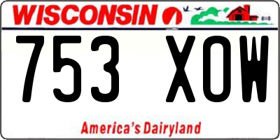 WI license plate 753XOW