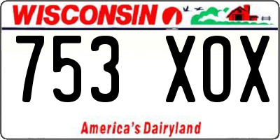 WI license plate 753XOX