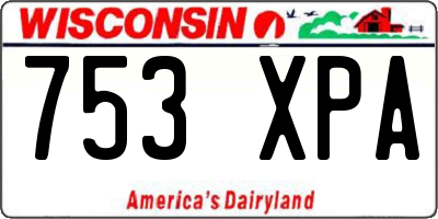 WI license plate 753XPA
