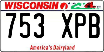 WI license plate 753XPB