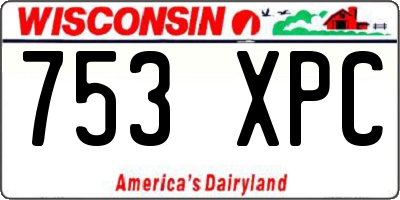 WI license plate 753XPC