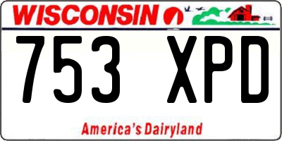 WI license plate 753XPD