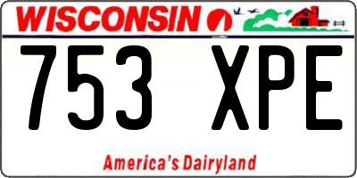 WI license plate 753XPE