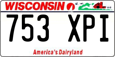 WI license plate 753XPI