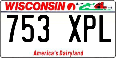 WI license plate 753XPL