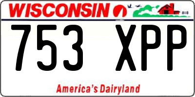 WI license plate 753XPP