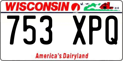 WI license plate 753XPQ