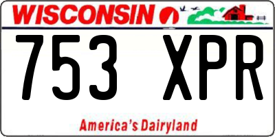 WI license plate 753XPR