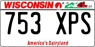 WI license plate 753XPS