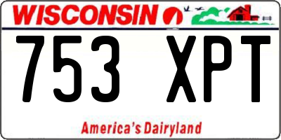 WI license plate 753XPT