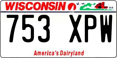 WI license plate 753XPW