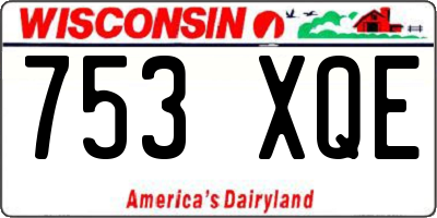 WI license plate 753XQE