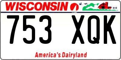 WI license plate 753XQK