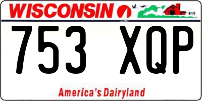 WI license plate 753XQP