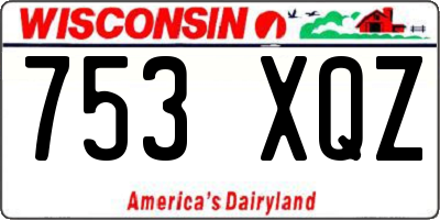 WI license plate 753XQZ