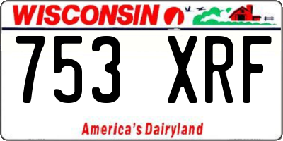 WI license plate 753XRF