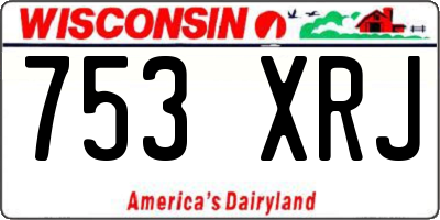 WI license plate 753XRJ