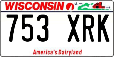 WI license plate 753XRK