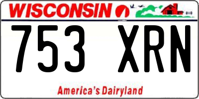 WI license plate 753XRN