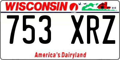 WI license plate 753XRZ
