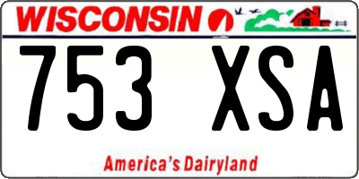 WI license plate 753XSA