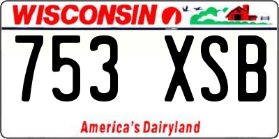 WI license plate 753XSB