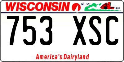 WI license plate 753XSC