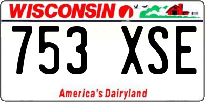 WI license plate 753XSE
