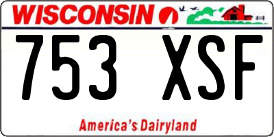WI license plate 753XSF
