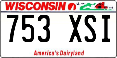 WI license plate 753XSI
