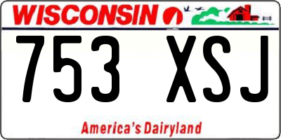 WI license plate 753XSJ