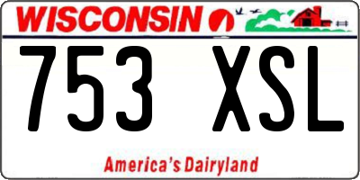 WI license plate 753XSL