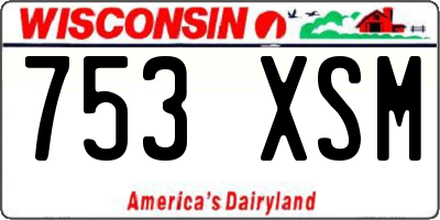 WI license plate 753XSM